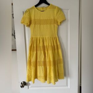Rachel Parcell - Yellow Crewneck Eyelet Dress (fully lined!) - Size Small